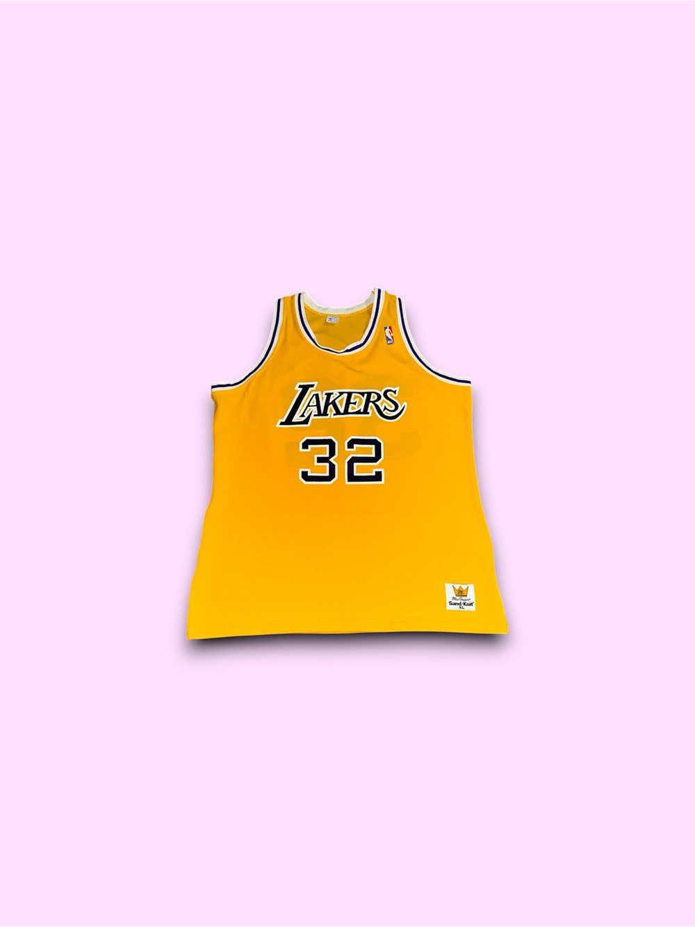 Vintage LA Lakers Magic Johnson NBA MacGregor sand-knit jersey men’s XL